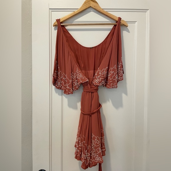 Free People Sylvia Beaded Wrap Dress Size Small - Picture 5 of 6